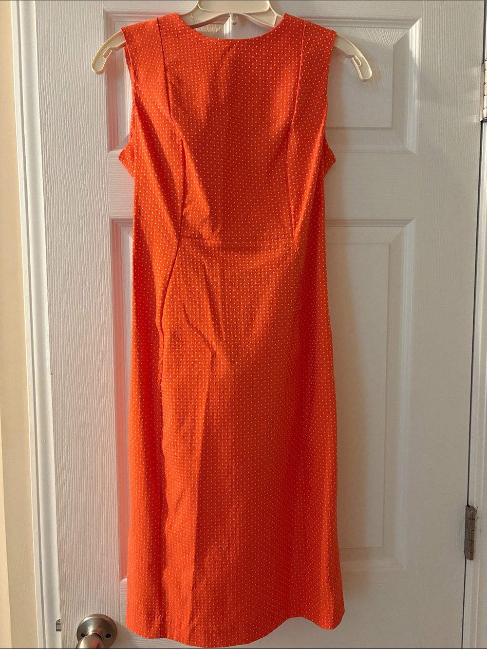 Calvin Klein Sleeveless Midi Sheath Dress in Bright Orange